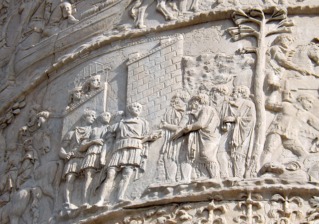 Detail of the Column of Trajan in Rome, July 2012