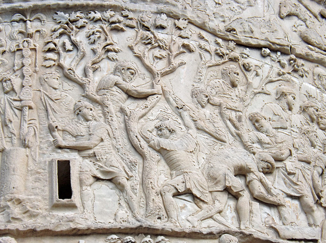 Detail of the Column of Trajan in Rome, July 2012