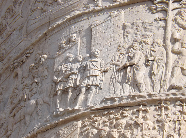 Detail of the Column of Trajan in Rome, July 2012