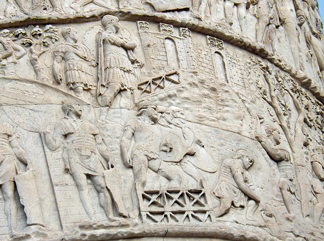 Detail of the Column of Trajan in Rome, July 2012