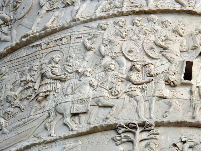 Detail of the Column of Trajan in Rome, July 2012