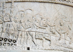 Detail of a Parade Scene on the Column of Trajan in Rome, July 2012