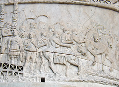 Detail of a Parade Scene on the Column of Trajan in Rome, July 2012