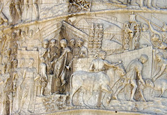 Detail of a Scene of a Sacrifice on the Column of Trajan in Rome, July 2012