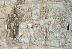 Detail of a Scene of a Sacrifice on the Column of Trajan in Rome, July 2012