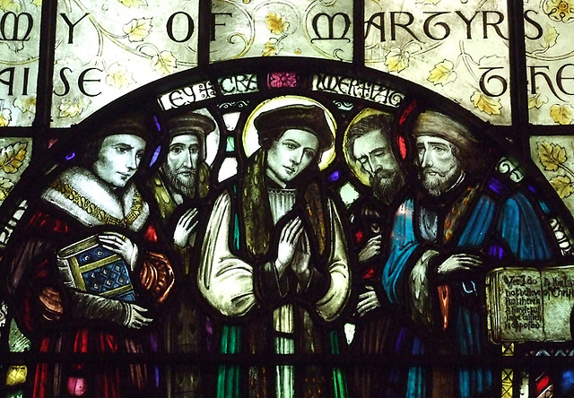 Detail of a Stained Glass Roundel Inside St. Bart's, May 2011