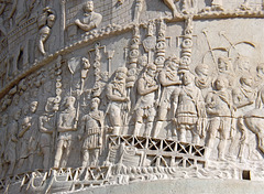 Detail of a Scene with Standard Bearers on the Column of Trajan in Rome, July 2012