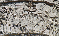 Detail of a Scene with Standard Bearers on the Column of Trajan in Rome, July 2012