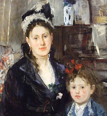 Detail of Madame Boursier and her Daughter by Berthe Morisot in the Brooklyn Museum, March 2010