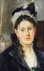 Detail of Madame Boursier and her Daughter by Berthe Morisot in the Brooklyn Museum, March 2010