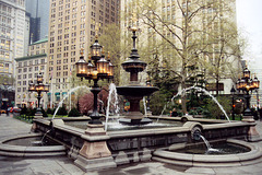 Fountain with Gas Lights in City Hall Park, April 2007