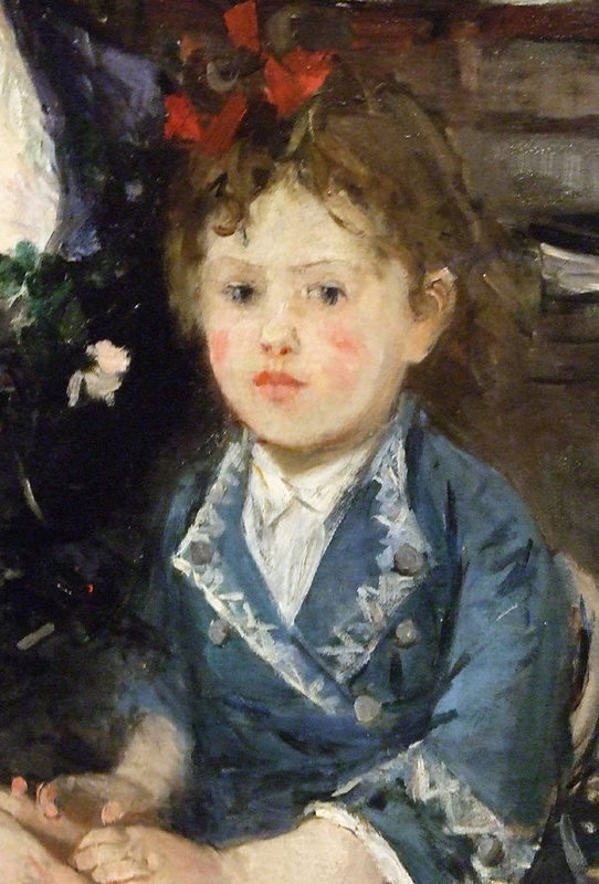 Detail of Madame Boursier and her Daughter by Berthe Morisot in the Brooklyn Museum, March 2010