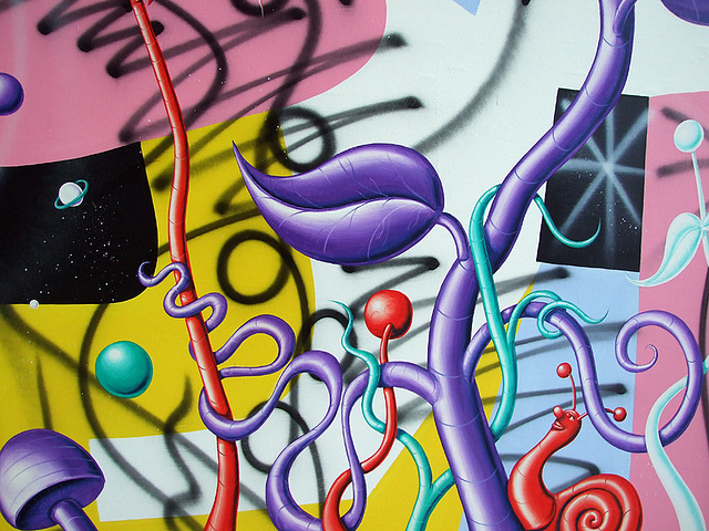 Detail of Ultrazoomazipzamapopdeluxa by Kenny Scharf in the Lobby of the IBM Building, July 2007