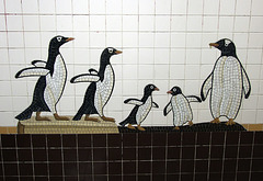 Detail of the Penguins from the "Urban Oasis" mosaic series by Ann Schaumburger in the 5th Avenue Stop on the N & R Trains, Oct. 2007