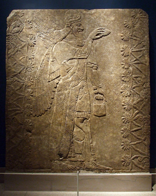 Winged Genie with a Horned Helmet Relief in the Brooklyn Museum, August 2007