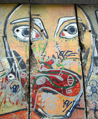 Detail of the Berlin Wall Fragment in Midtown Manhattan, August 2007