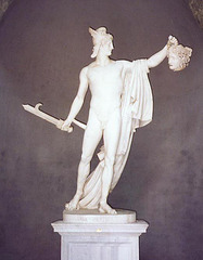 Perseus by Antonio Canova in the Belvedere Courtyard in the Vatican Museum, 1995