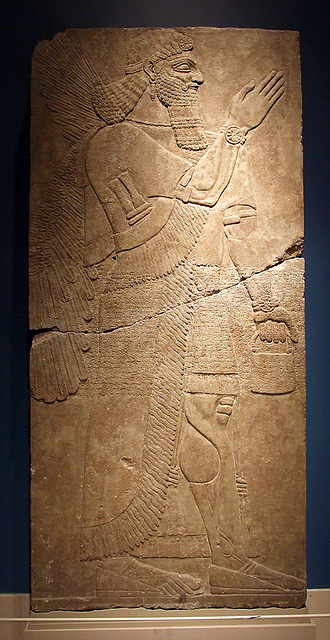 Winged Genie Holding a Sacred Pail Relief in the Brooklyn Museum, August 2007