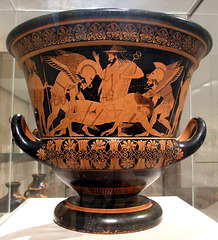View of the front of the Euphronios Krater in the Metropolitan Museum of Art, Sept. 2007