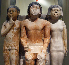 Detail of the Statue of Nykara and his Family in the Brooklyn Museum, March 2010