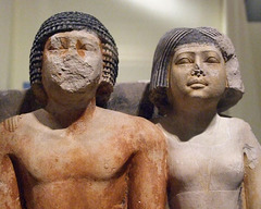 Detail of the Statue of Nykara and his Family in the Brooklyn Museum, March 2010
