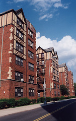 Tudor-Style Apartment Buildings on Burns St. in Forest Hills, Aug. 2006