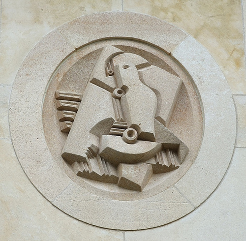 Cubist Roundel on the Exterior of the Barnes Foundation, December 2008