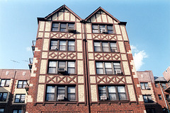 Tudor-Style Apartment Building on Burns St. in Forest Hills, Aug. 2006