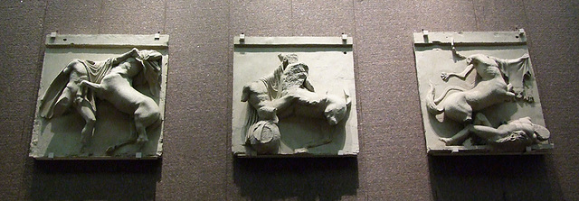 Metope Casts from the Parthenon inside the Onassis Center, January 2008