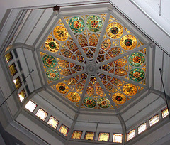 Stained Glass Ceiling in John's Pizzeria, July 2009