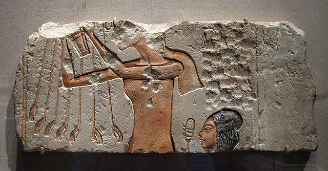 Akhenaten and His Daughter Offering to the Aten Relief in the Brooklyn Museum, August 2007