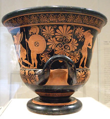 View of one side of the Euphronios Krater in the Metropolitan Museum of Art, Sept. 2007