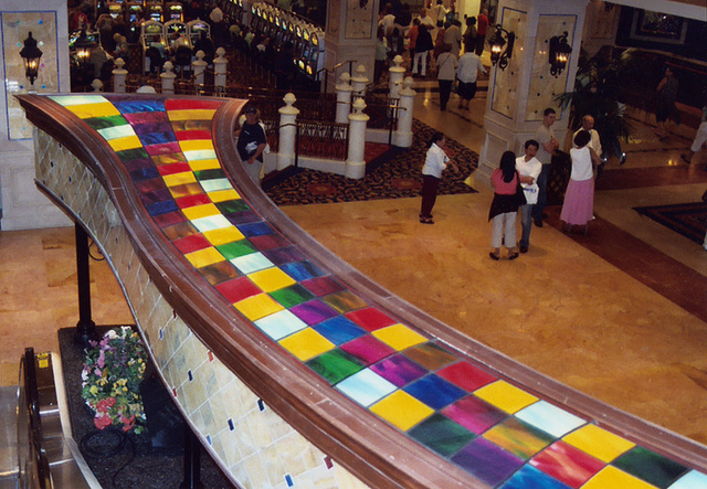 Stained Glass from the Escalator in Showboat Hotel and Casino in Atlantic City, Aug. 2006