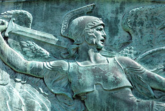 Detail of the War Memorial Relief in Forest Hills Gardens, April 2010