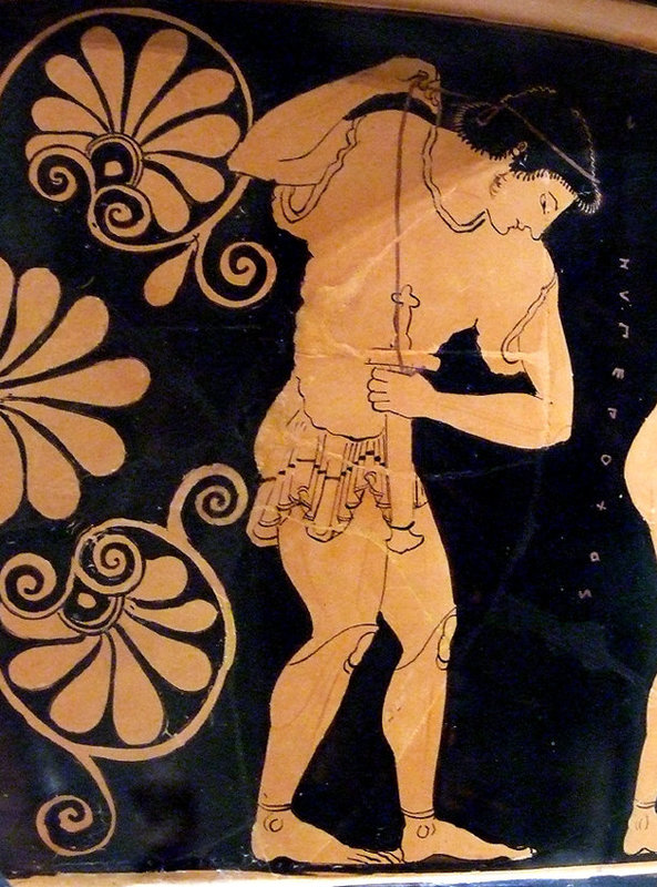 Detail of the Euphronios Krater in the Metropolitan Museum of Art, December 2007