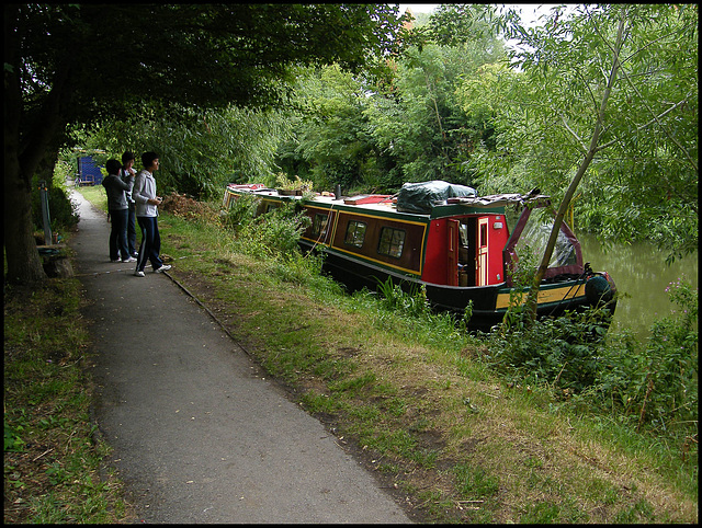 admiring the quirky boat homes