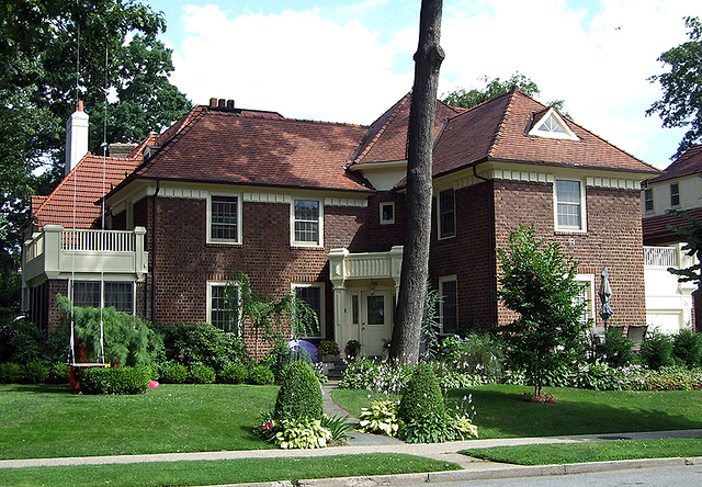 Brick House with Swing in Forest Hills Gardens, July 2007