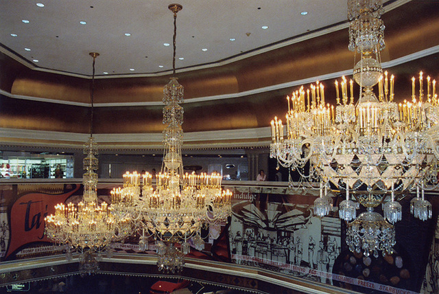 Crystal Chandeliers in the Taj Mahal Hotel and Casino in Atlantic City, Aug. 2006