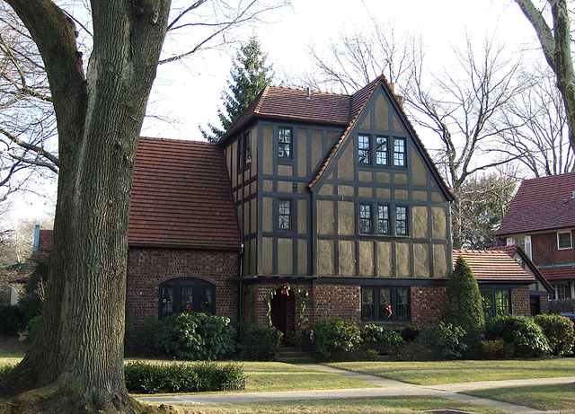 Brown Tudor House in Forest Hills Gardens, January 2008