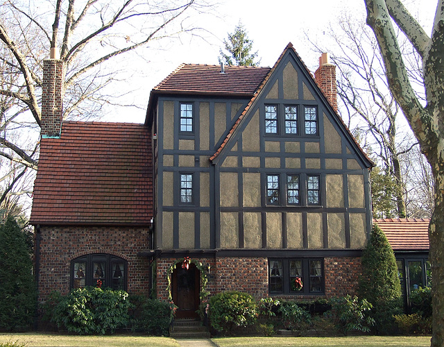 Brown Tudor House in Forest Hills Gardens, January 2008