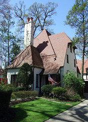 House with an S on the Chimney in Forest Hills Gardens, April 2010