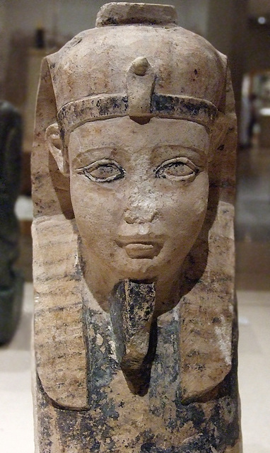 Detail of The God Tutu as a Sphinx in the Brooklyn Museum, March 2010