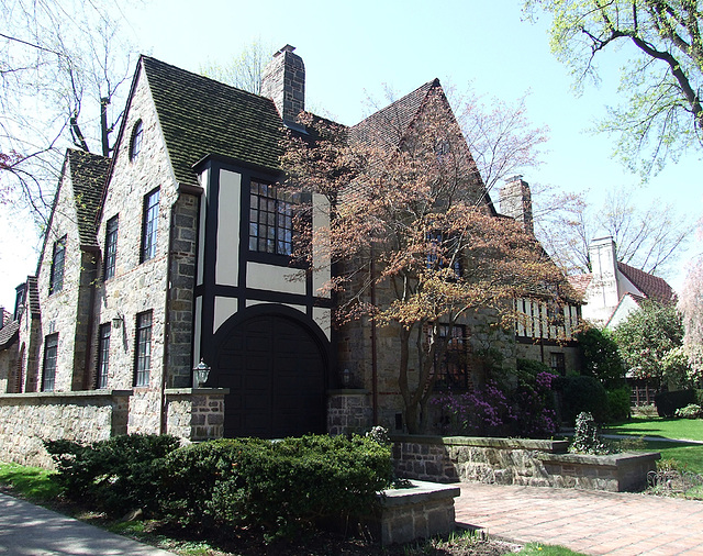 Tudor and Stone House in Forest Hills Gardens, April 2010