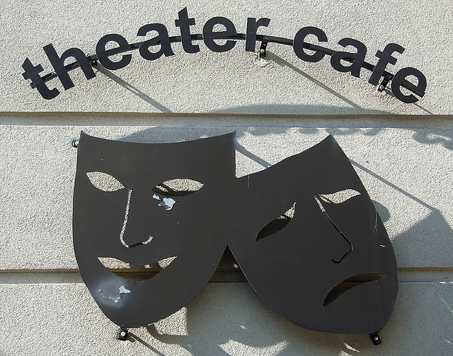 Metal Sign on the Theater Cafe on Metropolitan Avenue in Forest Hills, July 2007
