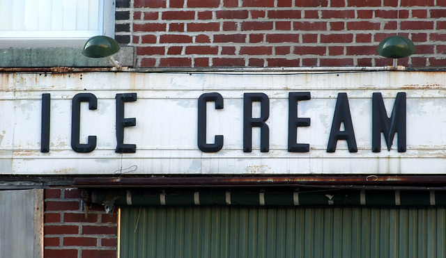 Sign on Eddie's Sweet Shop on Metropolitan Avenue in Forest Hills, January 2008