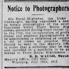Notice to Photographers (Duke of Connaught)