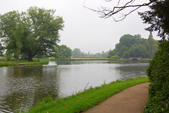 Lago de Vorlico, Roz-insulo, Wolf-ponto, pado (Wörlitzer See, Roseninsel, Wolfsbrücke, Pfad)