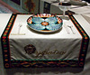 Setting for Hypatia in the Dinner Party by Judy Chicago in the Brooklyn Museum, August 2007