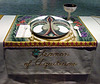 Setting for Eleanor of Aquitaine in the Dinner Party by Judy Chicago in the Brooklyn Museum, August 2007