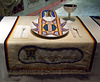 Setting for Sacajawea in the Dinner Party by Judy Chicago in the Brooklyn Museum, August 2007